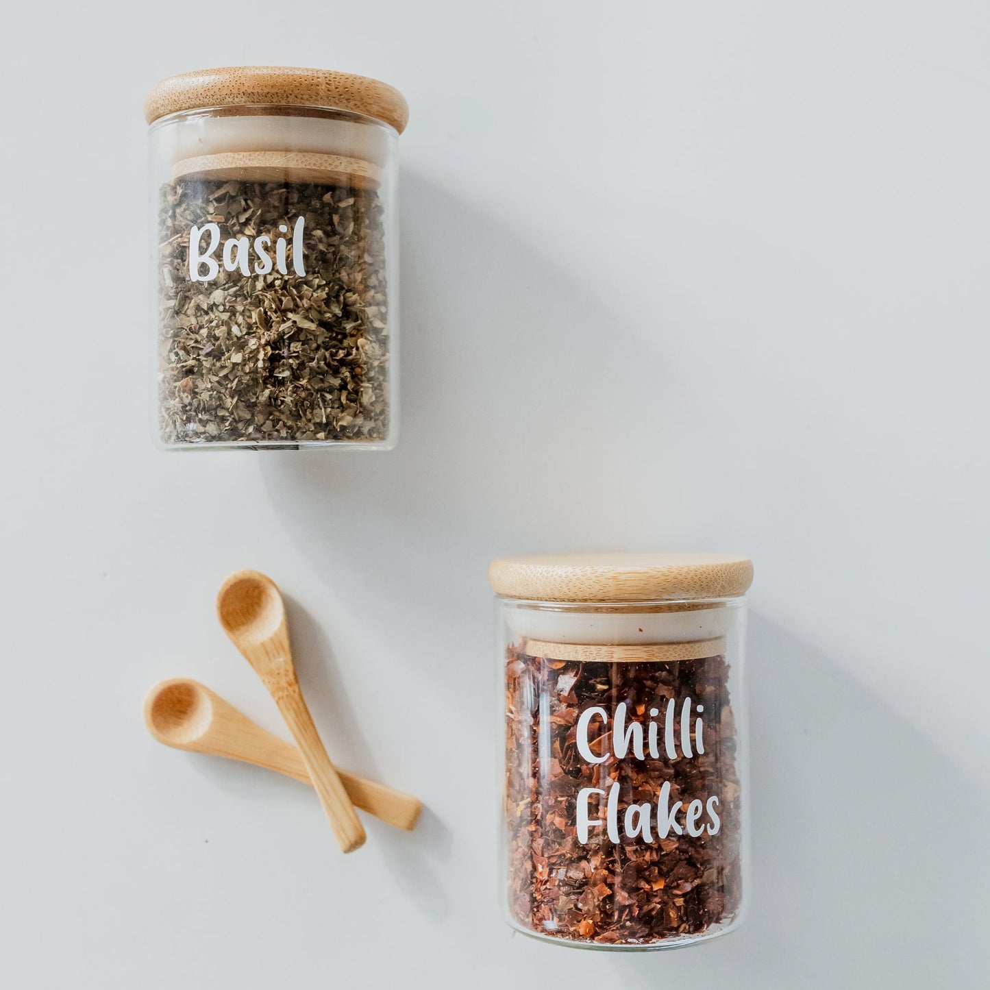 Small Spice/Herb Bamboo Glass Jar - 90ml