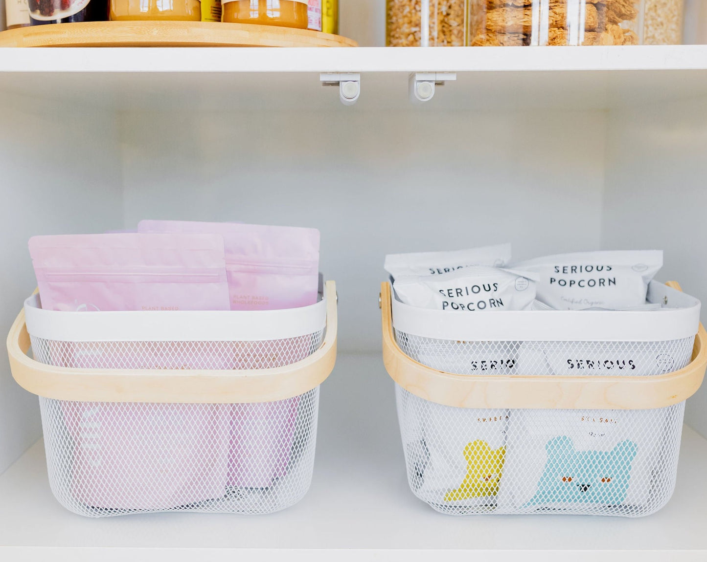 Wire Mesh Basket with Wooden Handle