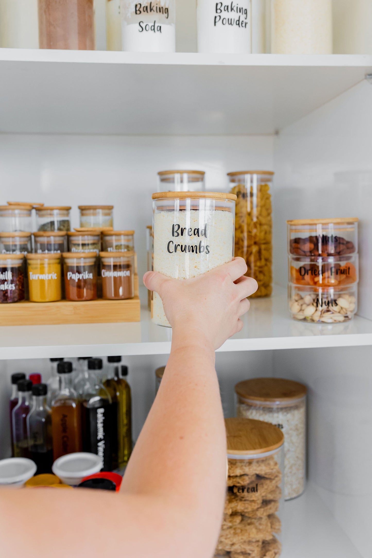 Round Bamboo Glass Jar Pantry Pack