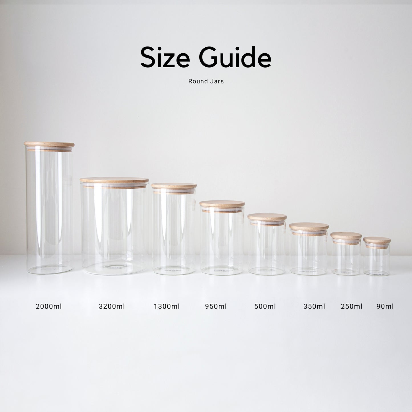 Nuts and Seeds Set: 10 Piece Small Bamboo Glass Jars Set