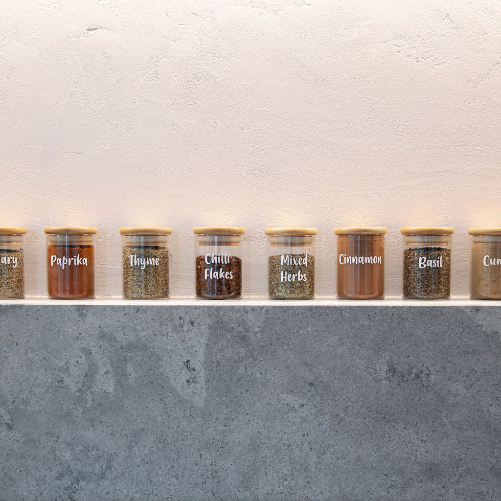 Small Spice/Herb Bamboo Glass Jar - 90ml