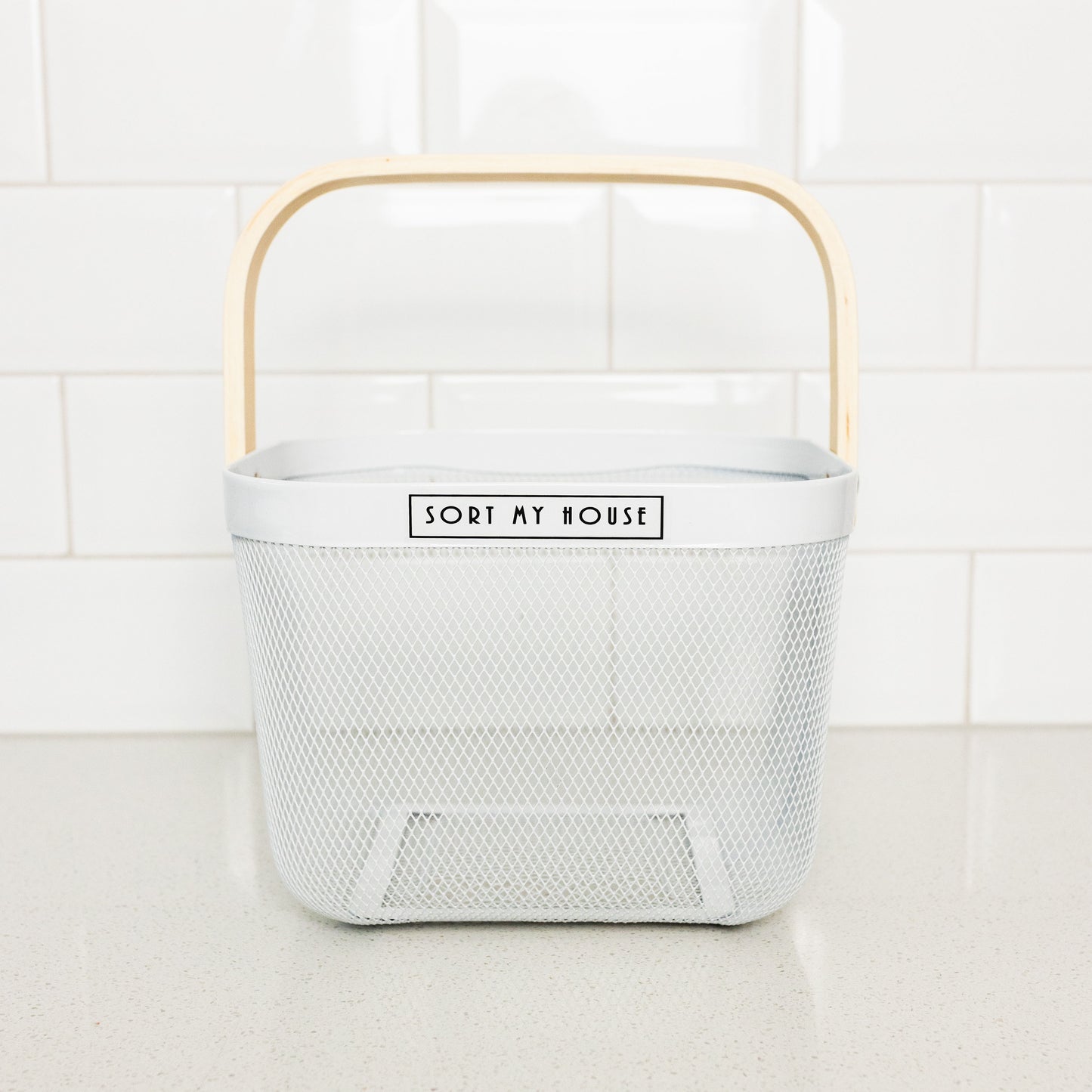 Wire Mesh Basket with Wooden Handle