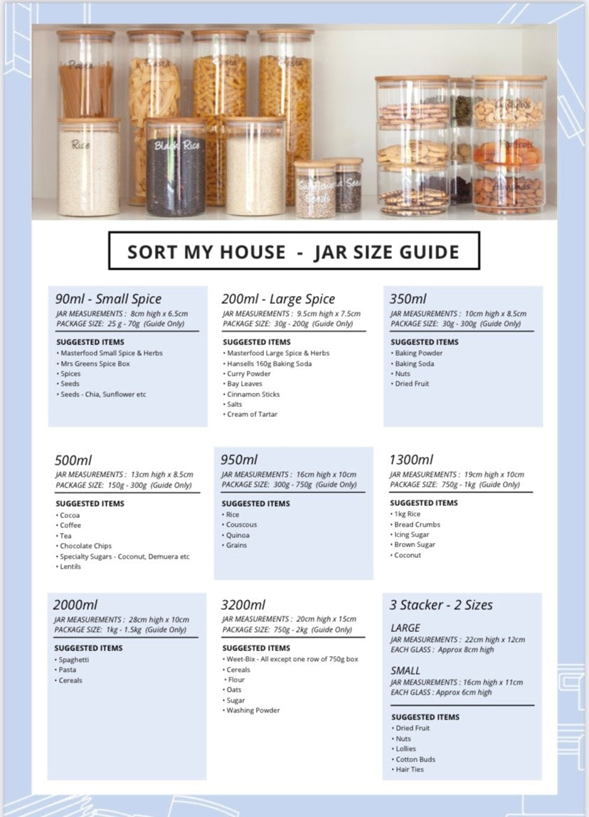 Round Bamboo Glass Jar Pantry Pack