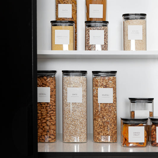 Square Bamboo Glass Jar 1350ml