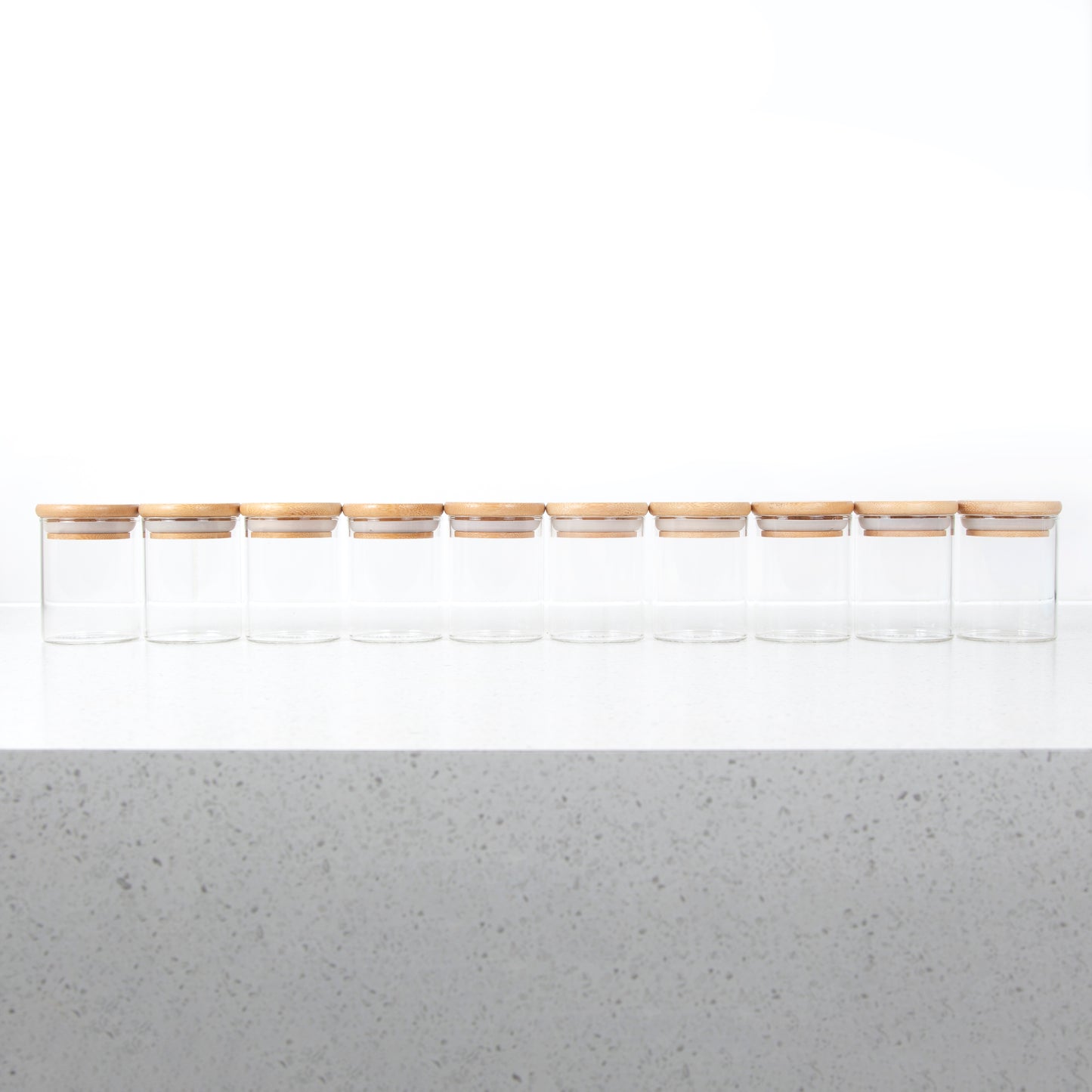 Small Spice/Herb Bamboo Glass Jar - 90ml