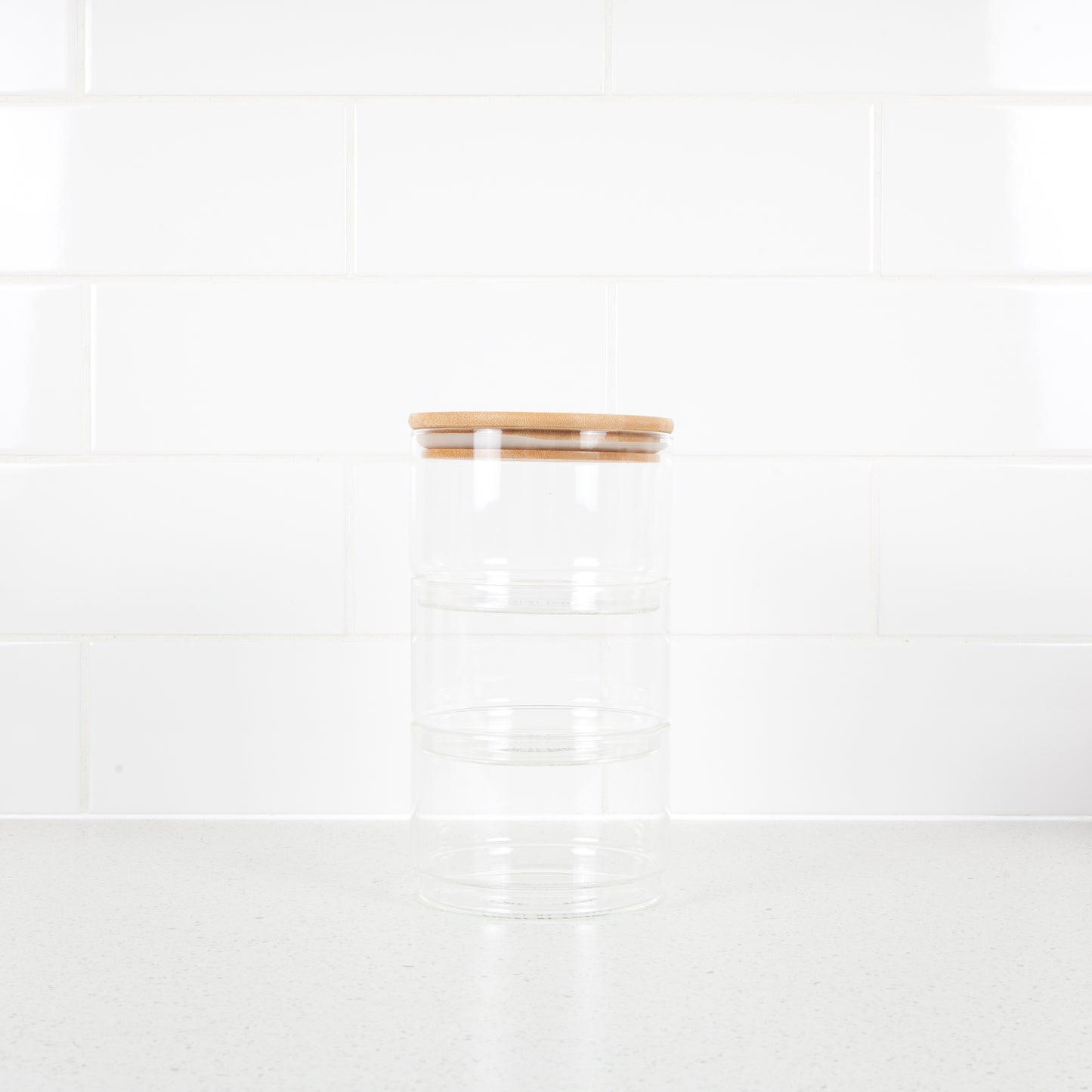 Bamboo Glass Jar 3 Stack