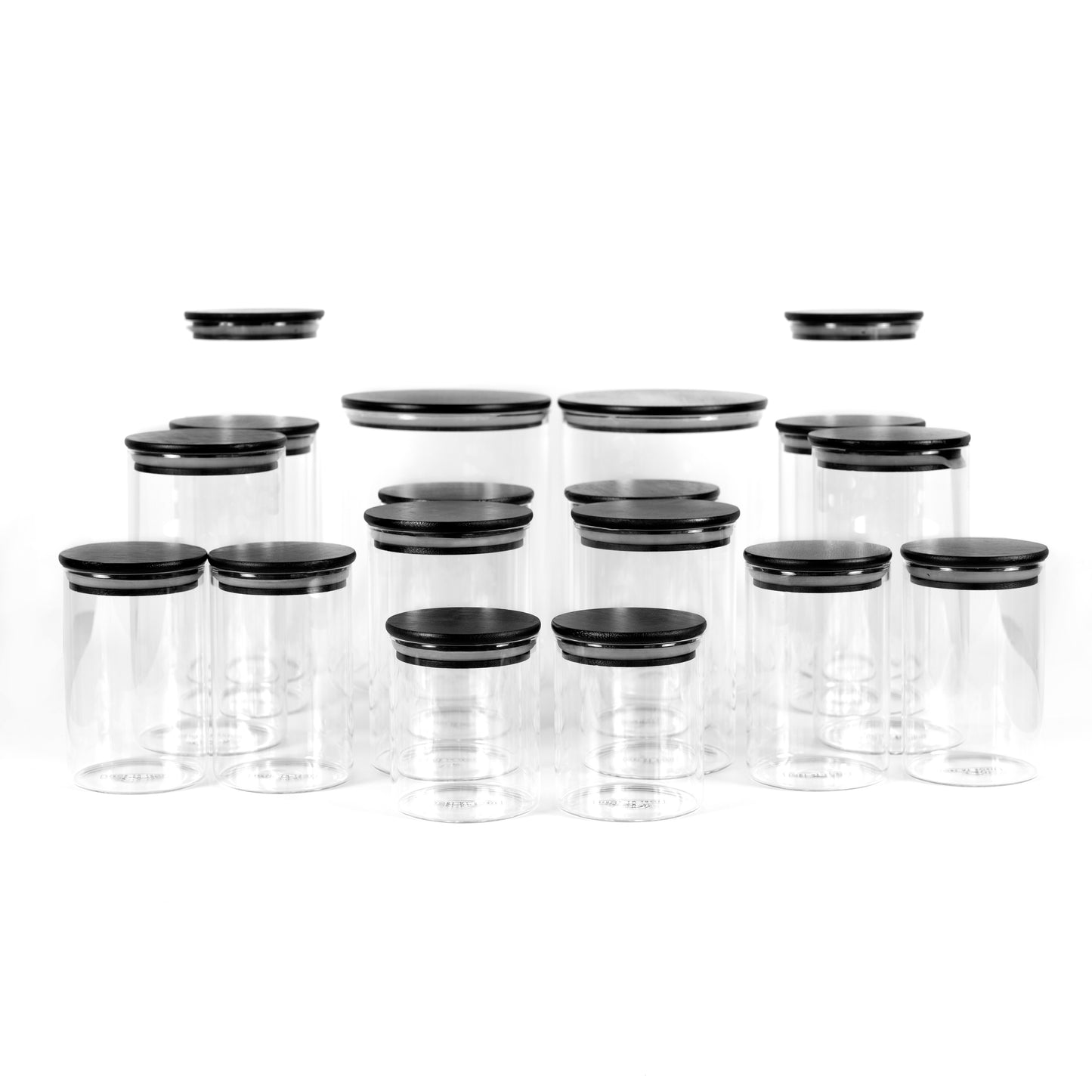 Round Bamboo Glass Jar Pantry Pack