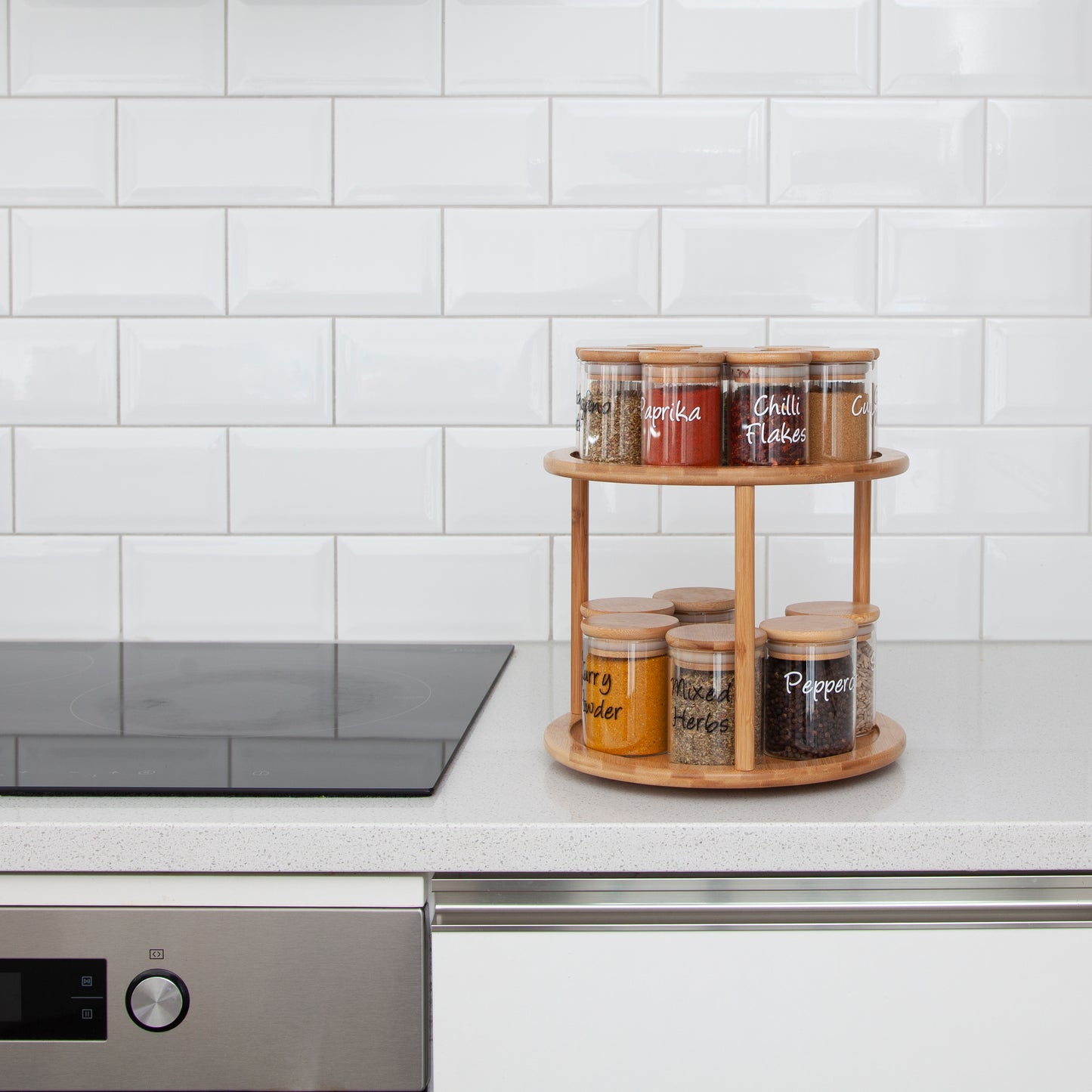 Two Tier Bamboo Turntable/ Lazy Susan