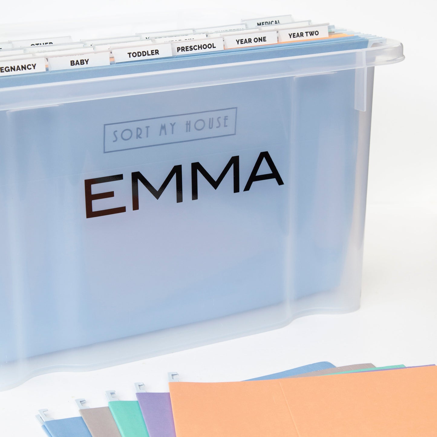 Children's Personalised File Document Box - Pastels