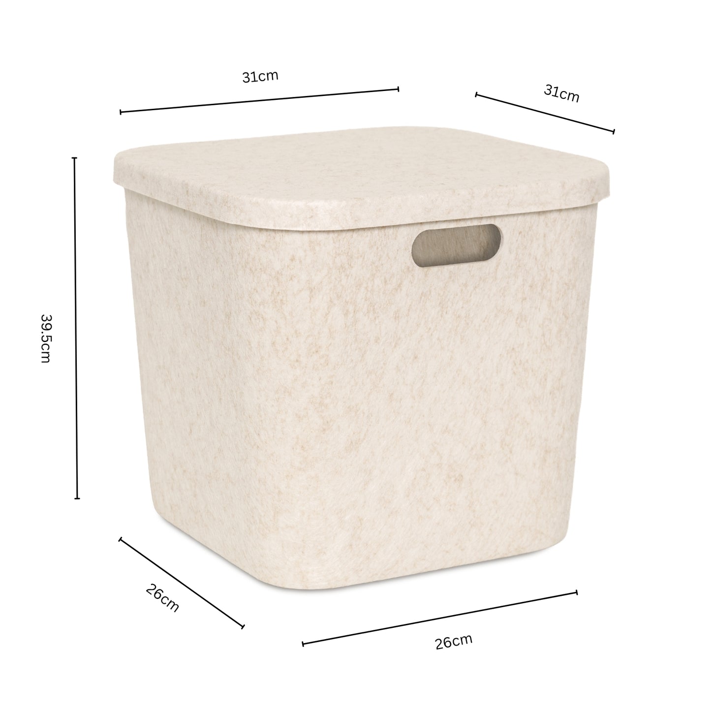 Oatmeal Felt Tub with Lid