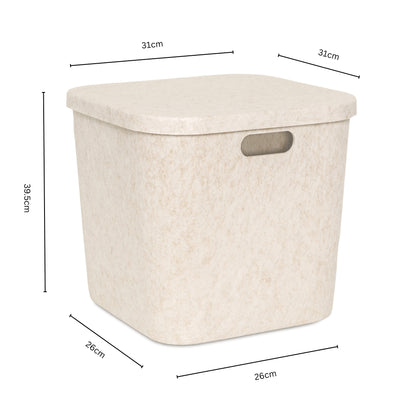 Oatmeal Felt Tub with Lid