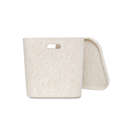 Oatmeal Felt Tub with Lid