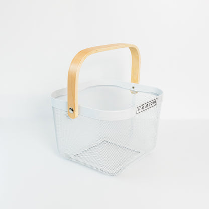 Wire Mesh Basket with Wooden Handle