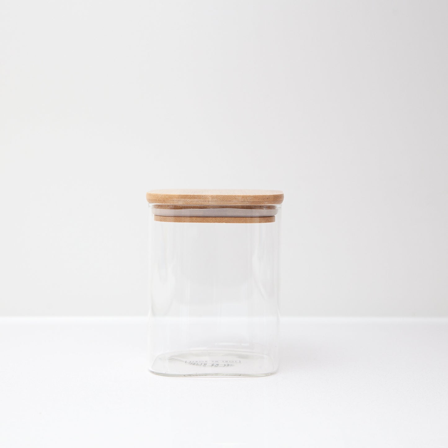 Square Bamboo Glass Jar 180ml
