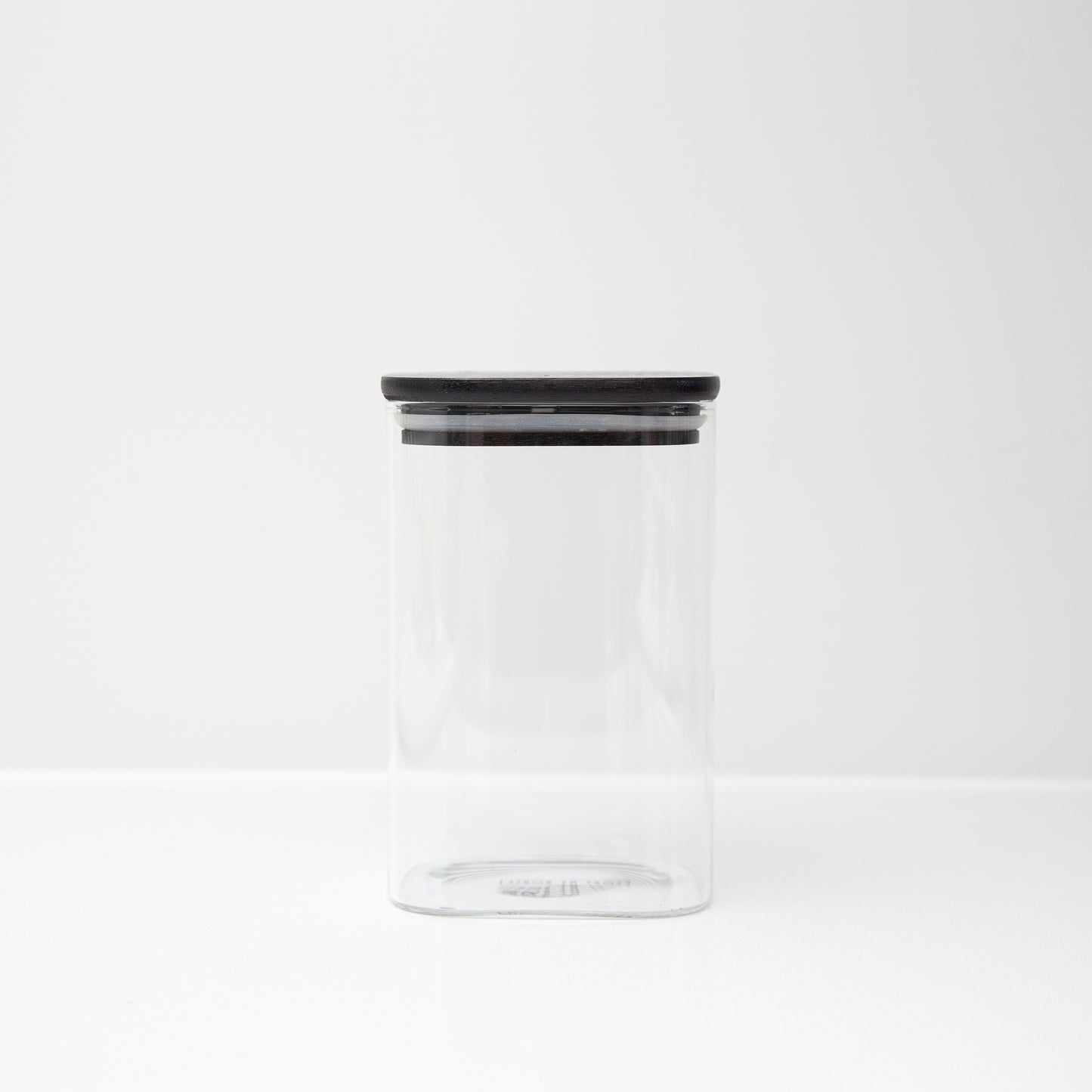 Square Bamboo Glass Jar 1100ml