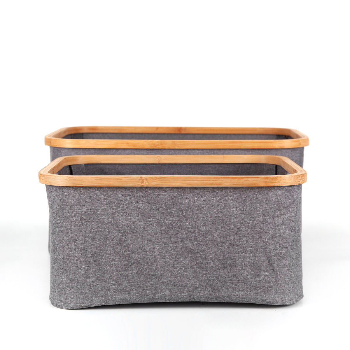 Bamboo Rim Linen Basket – Sort My House